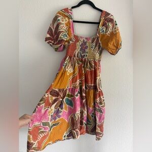 Colorful Floral Midi Dress